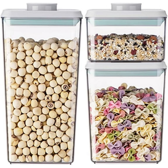 Airtight Food Storage Container Set with Lids 6-Piece Pop Containers for Kitchen Pantry Organization BPA-Free Stackable for Cereal Flour and Sugar (0.5, 1.2, 1.8 Quart)