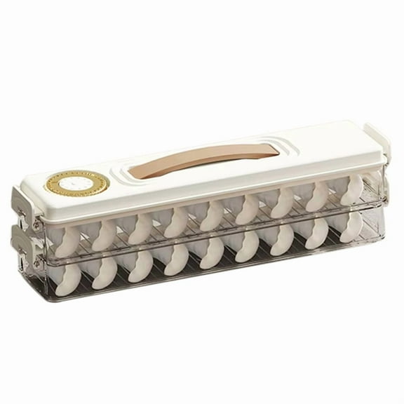 Airtight Food Storage Container-Stackable Dumpling & Cookie Carrier with Lid and Handle,Ideal for Kitchen Organization B