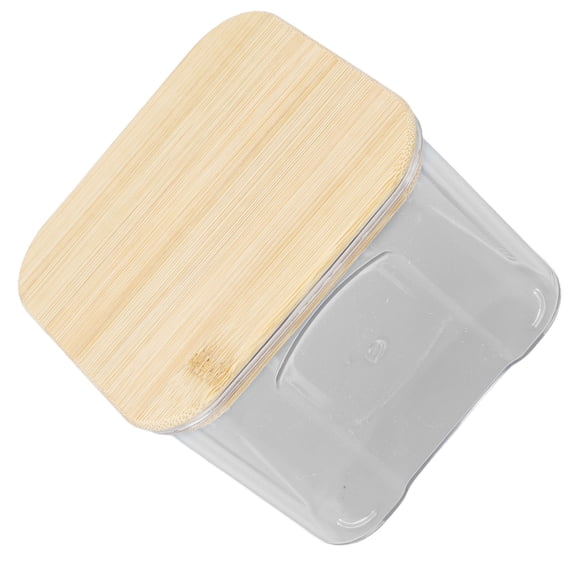 Airtight Food Storage Container With Bamboo Lid - Clear Jar For Noodles, Flour, Rice, Tea, Coffee Beans