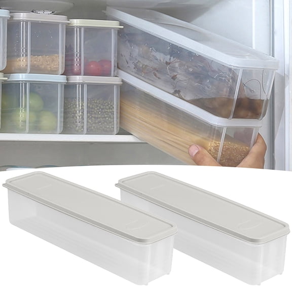 Airtight Food Storage Container for Pasta Vermicelli and Dry Grains with Secure Lid 2PCS