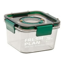 Airtight Food Storage Container with Lid | Clear Cereal & Pantry Organizer for Flour, Sugar, Rice, Nuts | Green PET/TPR | Leak-Proof & Stackable