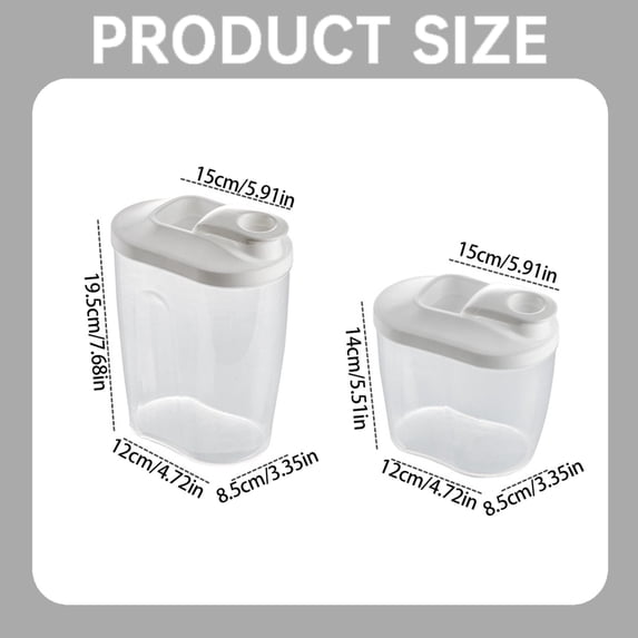 Airtight Food Storage Container with Lid & Pour Spout, Kitchen Pantry Organizer for Spaghetti, Rice, Cereal, Sugar, Dry Goods & Pasta