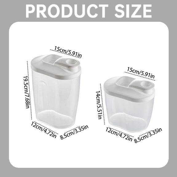 Airtight Food Storage Container with Lid & Pour Spout, Kitchen Pantry Organizer for Spaghetti, Rice, Cereal, Sugar, Dry Goods & Pasta