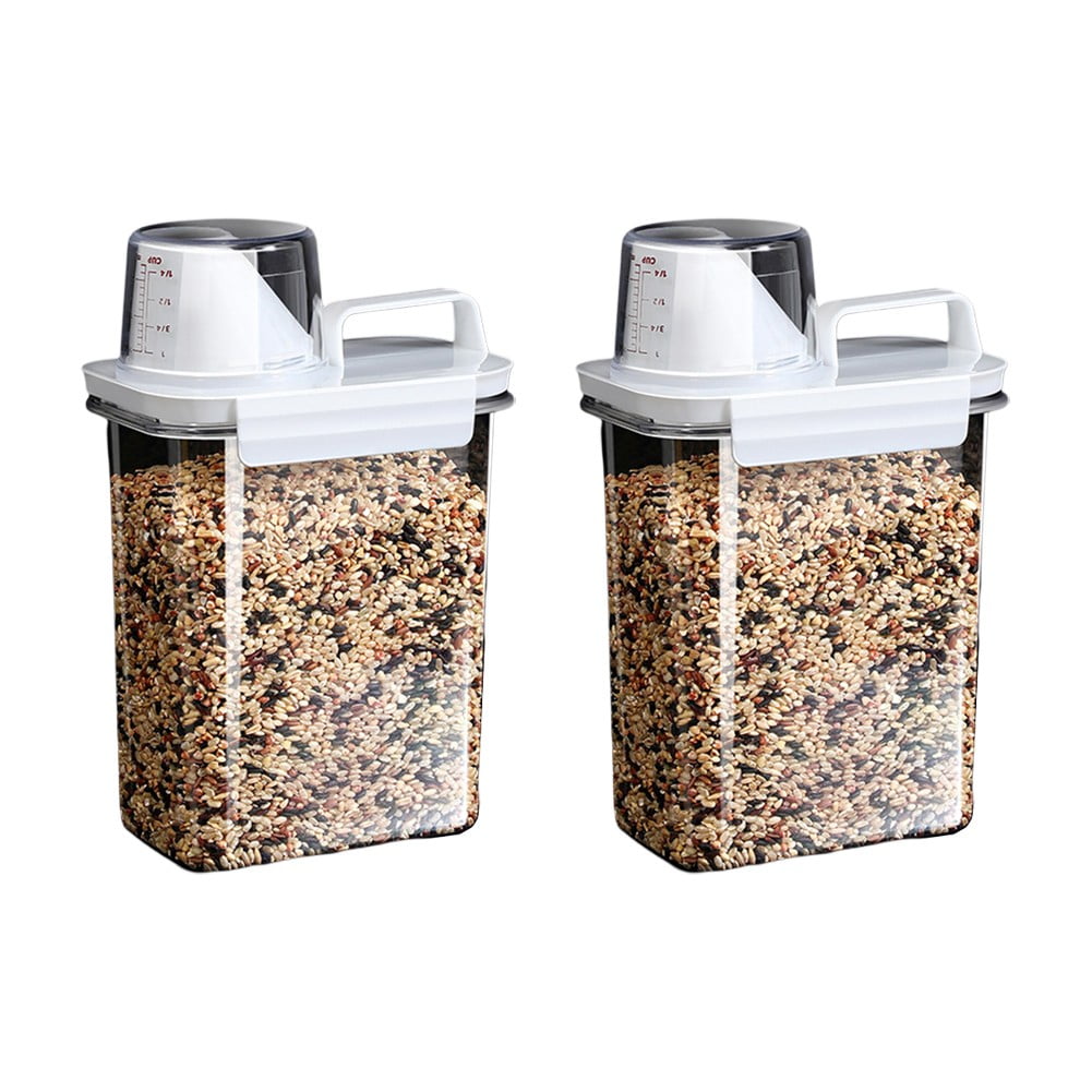 Airtight Food Storage Container with Measuring Cup&Pour Spout-Sturdy ...
