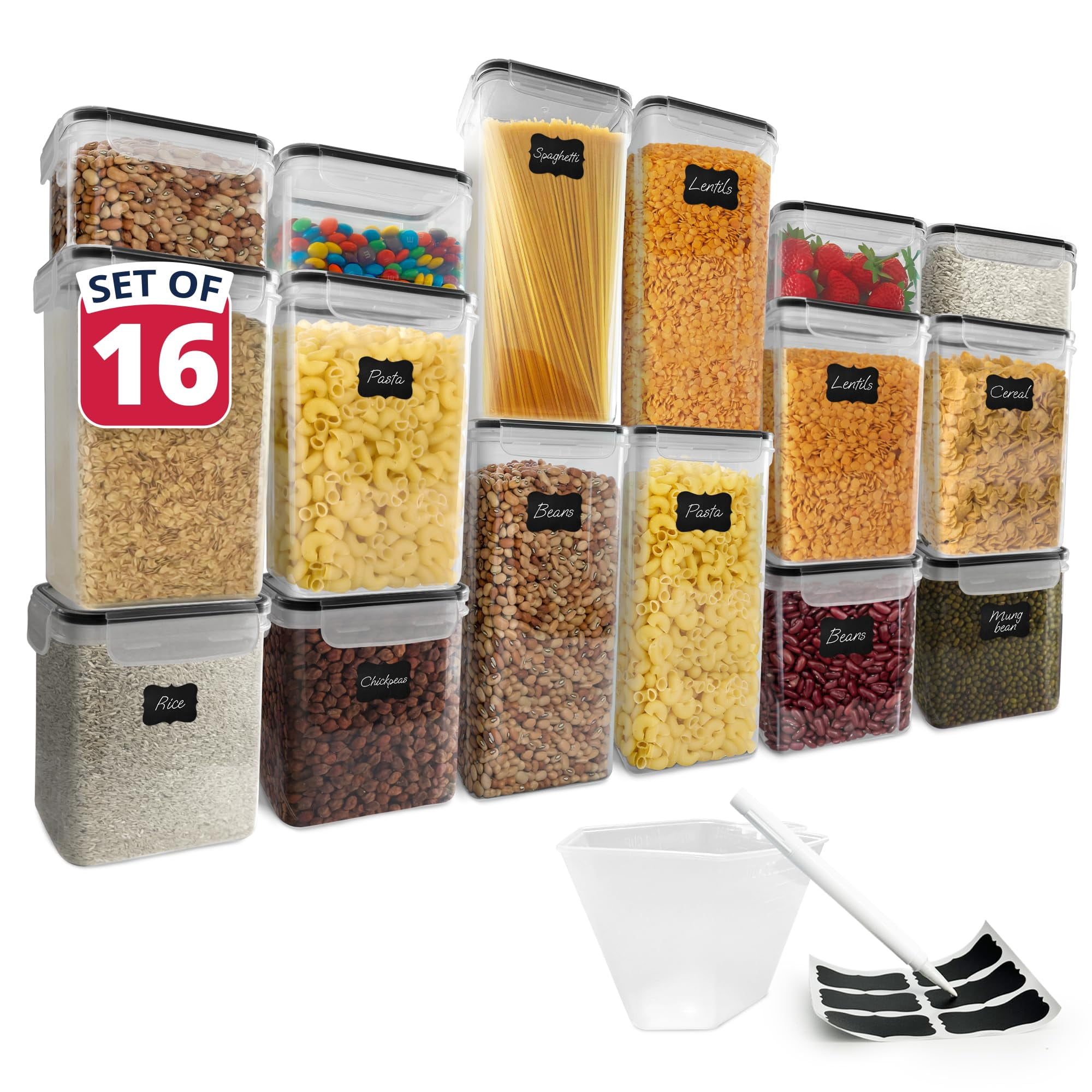 Airtight Food Storage Containers 16 Set BPA-Free Kitchen Pantry Organization