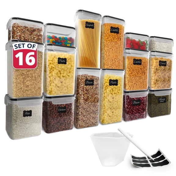 Airtight Food Storage Containers 16 Set BPA-Free Kitchen Pantry Organization