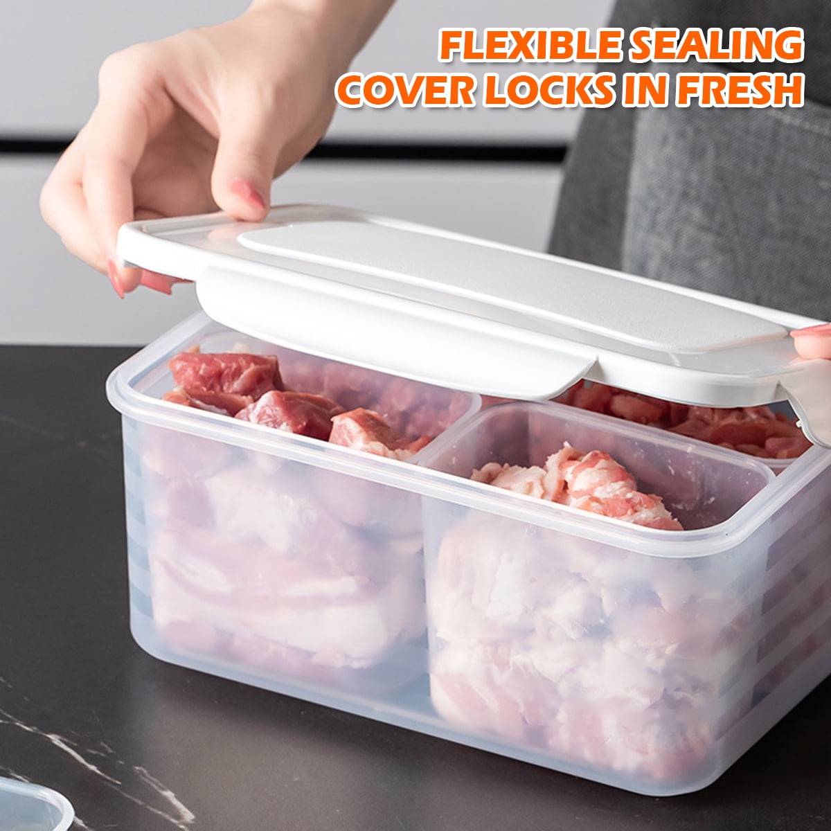 Airtight Food Storage Containers 4Cup Rectangle Containers Freezer
