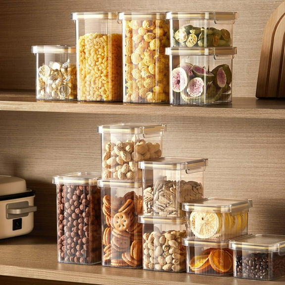 Airtight Food Storage Containers, 5-piece Set with Locking Lids for Flour, Sugar, Coffee & Snacks, Stackable Space-saving Pantry Organization for Kitchen & Home,Vsgery