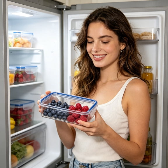 Airtight Food Storage Containers,550ML,BPA-Free Leakproof Boxes with Locking Lids,5.5"×3.7"×2.4",1PC,Clear (S)