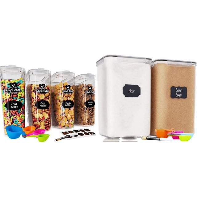 Airtight Food Storage Containers (6 Pack, 29L) Extra Large Pantry