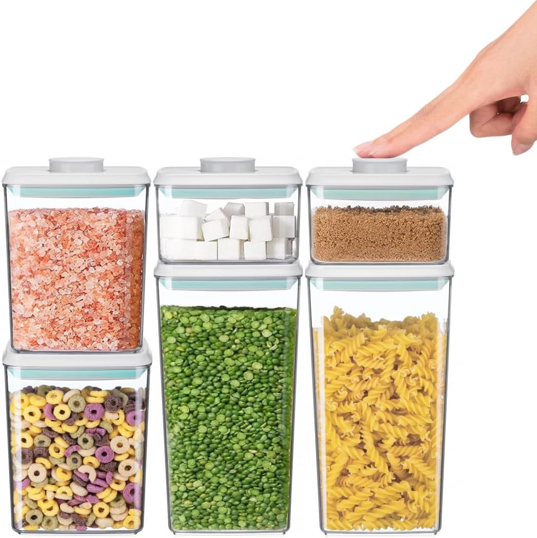Airtight Food Storage Containers 6 Pcs, 3 Sizes (500ml/0.5qt,1.2L/1.2qt ...
