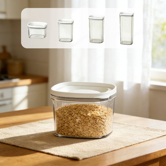 Airtight Food Storage Containers Clear Plastic Jars for Pantry Organization, Stackable Kitchen Canisters for Snacks, Coffee, Grains and Dry Goods