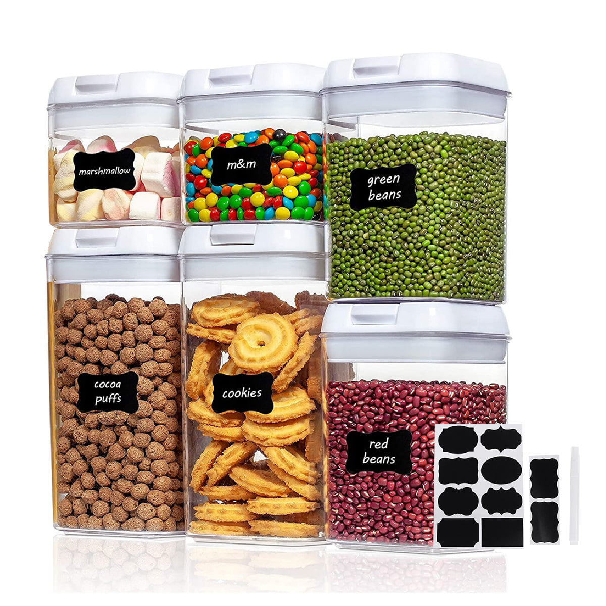 One Button Control, Airtight Container Bpa-free Air Tight Stackable Dry  Cereal Container Set For Pantry Snack Coffee Sugar Kitchen Pantry  Organization