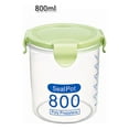 thumbnail image 1 of Airtight Food Storage Containers With Lids,Plastic Kitchen and Pantry Organization Canisters,Round Kitchen Storage Jars Containers for Cereal, Dry Food, Coffee,Rice,Snack,(Green,800 ML), 1 of 8