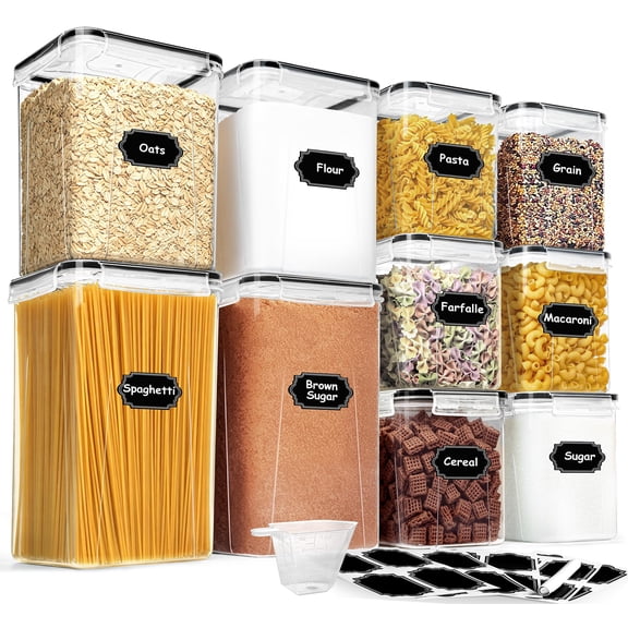 Airtight Food Storage Containers Set, 10-Pack Standard Clear Plastic