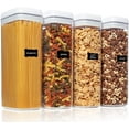 Airtight Food Storage Containers Set of 4 Large BPA Free Plastic