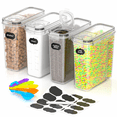 thumbnail image 1 of Airtight Food Storage Containers Set with Lids, 4 Pack (4L/135.2oz) BPA-Free Plastic Kitchen and Pantry Organization Canisters for Cereal, Dry Foods, Flour & Sugar, Free Spoon Set, Labels & Marker, 1 of 7