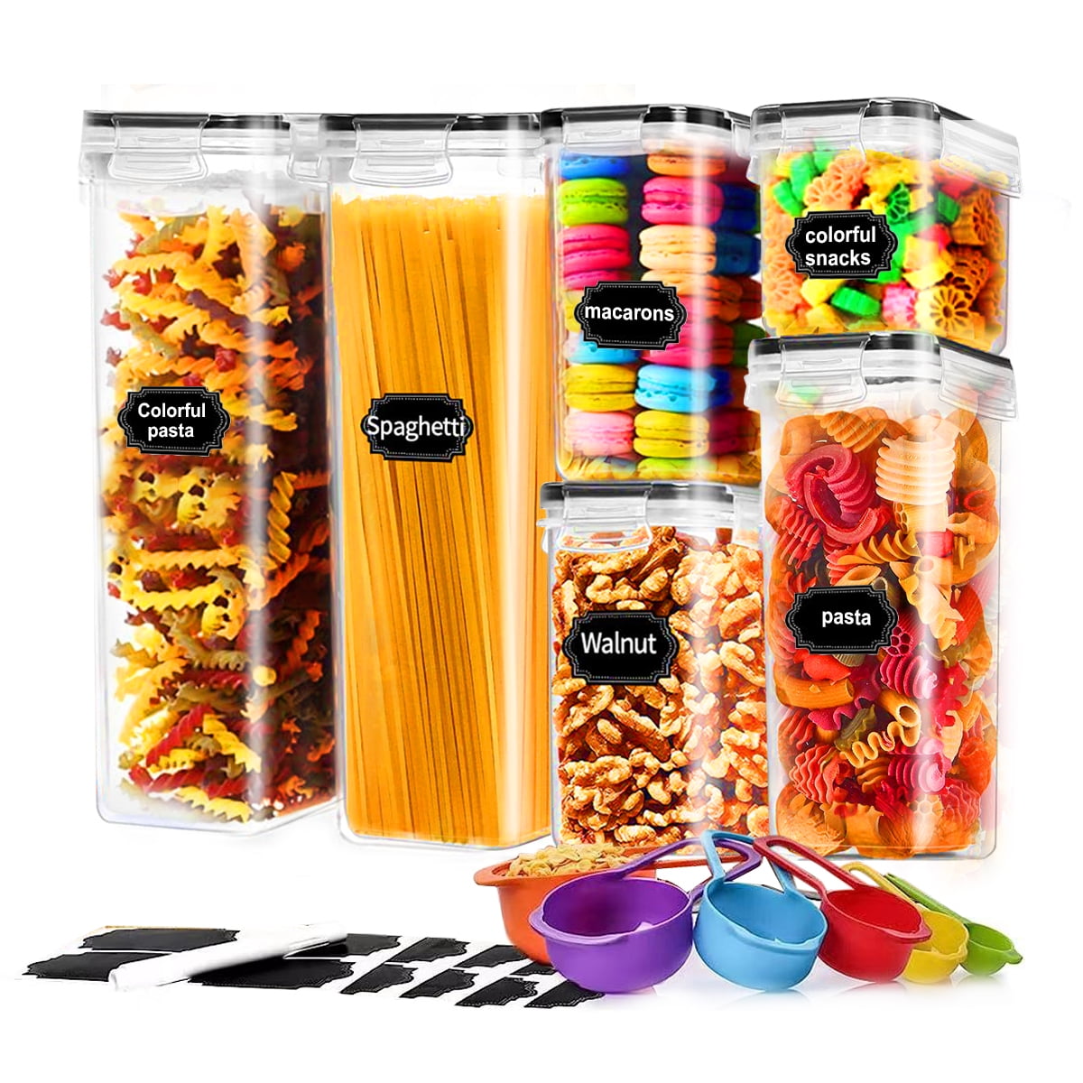 PRAKI Airtight Food Storage Containers Set with Lids - 24 PCS, BPA Free  Kitchen and Pantry Organization, Plastic Leak-proof Canisters for Cereal  Flour & Sugar - Labels & Marker