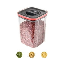 Airtight Food Storage Containers Set With Lids Plastic Kitchen Pantry Organization Canisters For Cereal Flour And Sugar 600ml/ Knob Seal Storage Jar Black 1300Ml