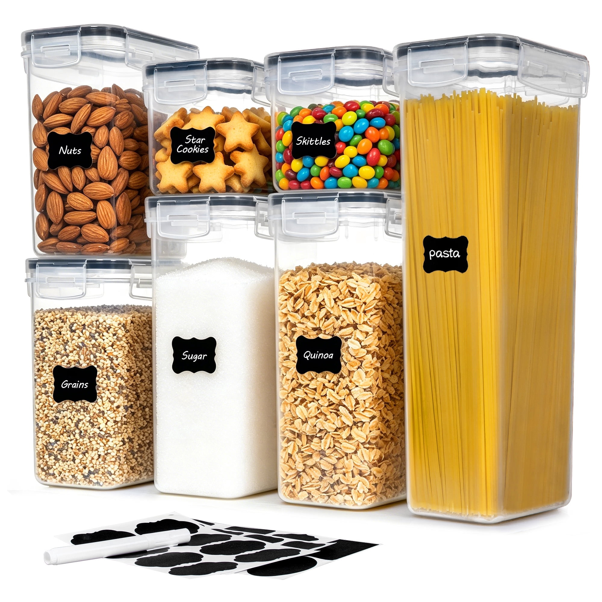 Sindcom, Airtight Food Storage Containers Set, 7pcs, Black