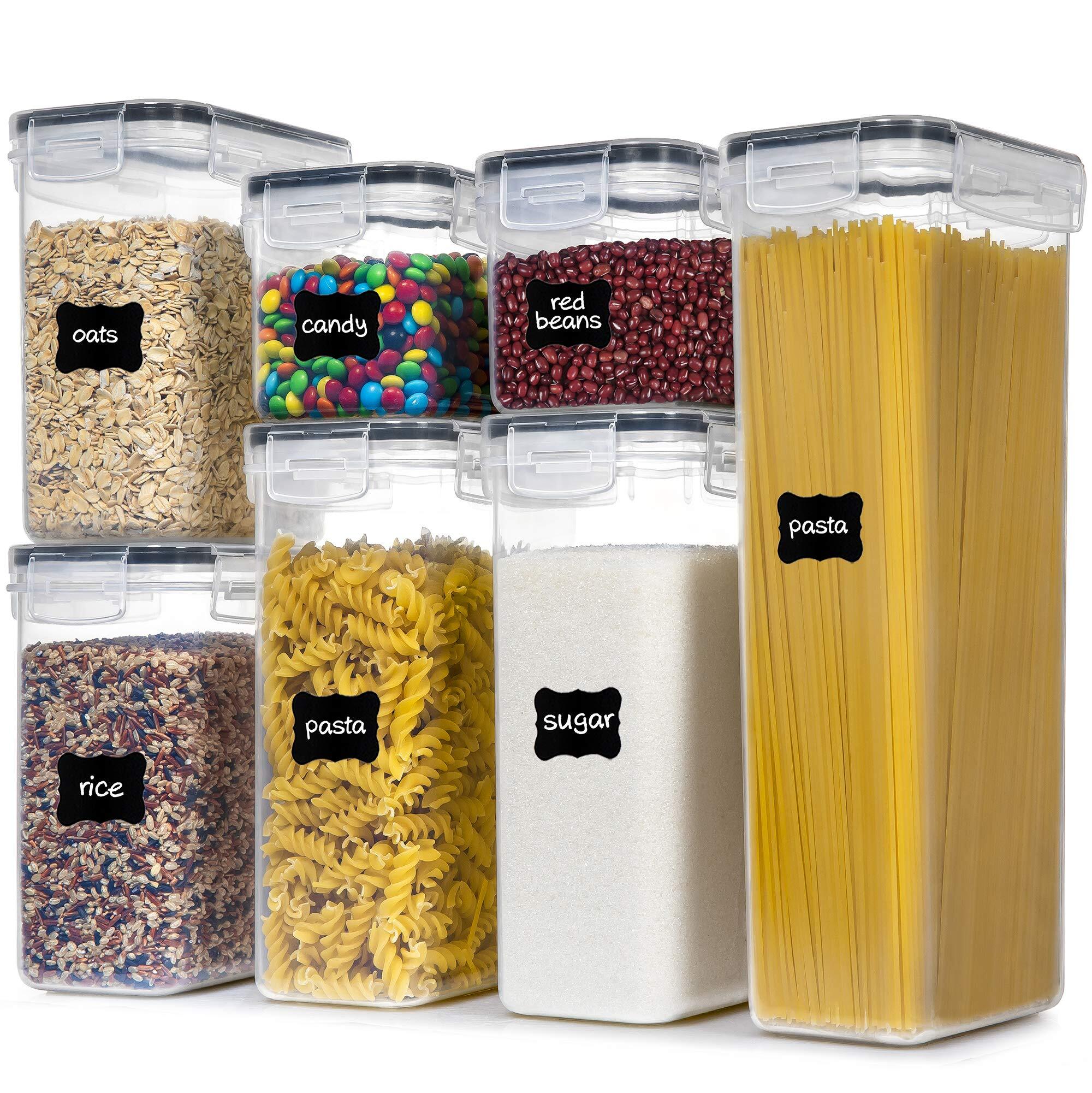 12 PACK Airtight Food Storage Containers, Plastic Canisters for Kitchen ...
