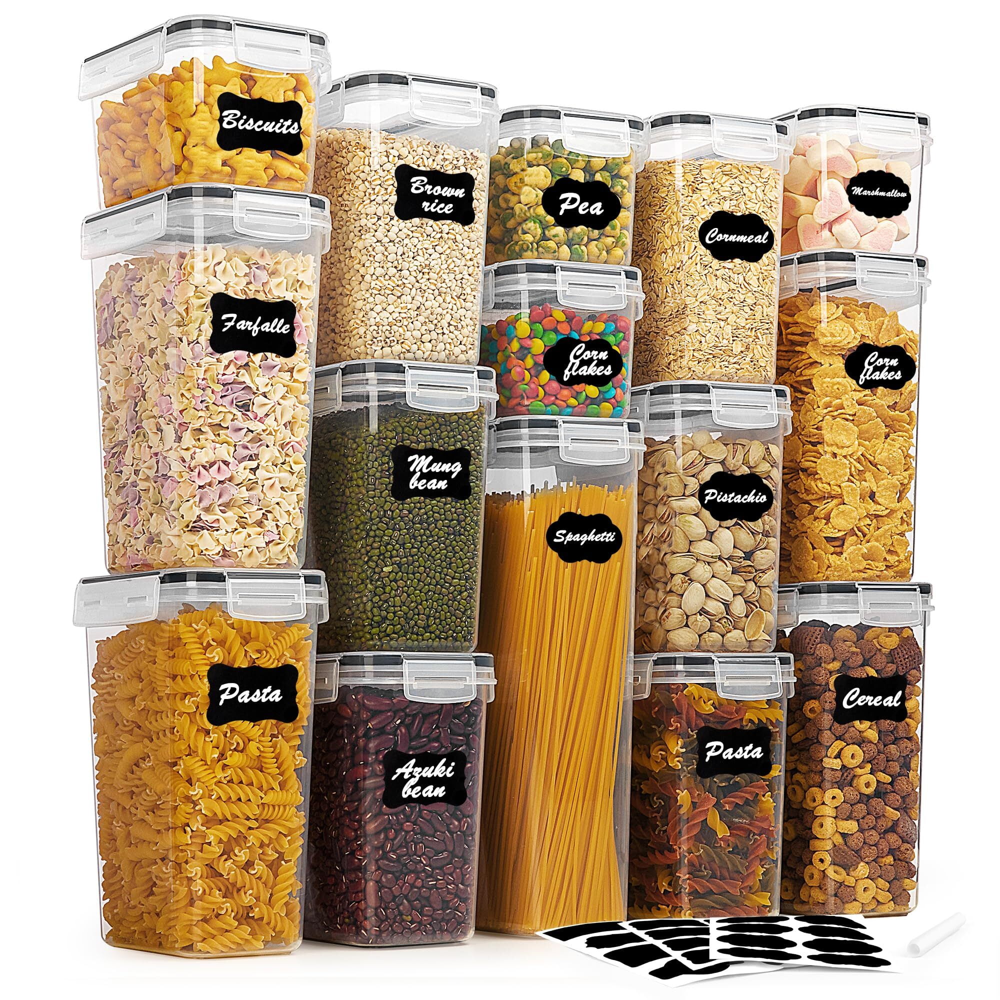 Airtight Food Storage Containers Set, Vtopmart 15pcs Plastic Kitchen ...