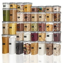 Vtopmart Airtight Food Storage Containers Set, Vtopmart 38pcs Plastic Kitchen and Pantry Organization Canisters, Black