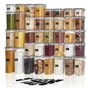 Vtopmart Airtight Food Storage Containers Set, 38pcs Plastic Kitchen and Pantry Organization Canisters, Black