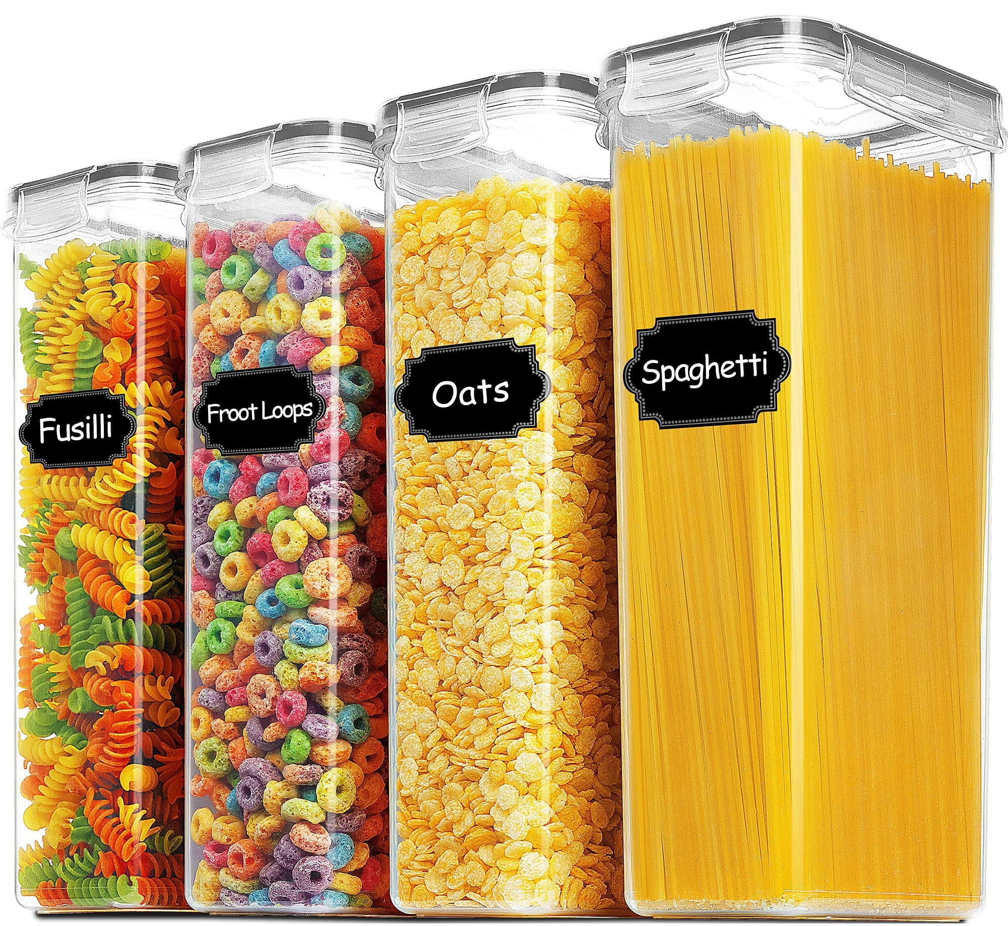 Large Capacity Kitchen Pantry Spaghetti Snacks Dry Food Container Airtight  Leakproof Cereal Storage Box for Grain Flour Pasta