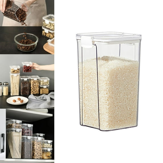 Airtight Food Storage Containers With Lids Kitchen Pantry Organization And Plastic Scale Canisters For Cereal Flour Sugar Dry