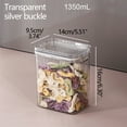 thumbnail image 1 of Airtight Food Storage Containers with Buckle Lids, 1350ml Plastic Sealed Storage Box, Kitchen Food Storage Jars for Cereal, Flour, Dry Foods, Chip, 1 of 4