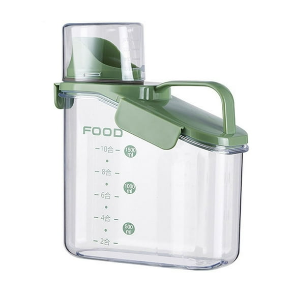 Airtight Dry Food Storage Containers - Clear Cereal Keepers with Measuring Cup & Pour Spout - Flour, Sugar, Rice & Pet Food Organizers - Stackable Kitchen Pantry Containers