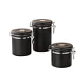 thumbnail image 1 of Airtight Food Storage ContainerswithLids, Ground Coffee Containers, 304 Stainless Steel, Black, Clip Lock Seal, Kitchen Countertop, Bulk Dry Holding, Assorted Sizes, 1 of 6