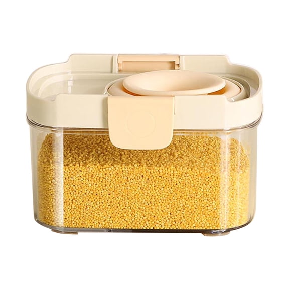 Airtight Food Storage Jar - Food-Grade ABS/PET Plastic Container for Cereals and Grains - Double-Seal, Transparent, Easy to Clean