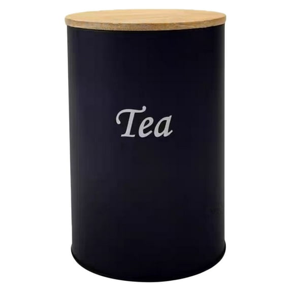 Airtight Glass Coffee Canister with Bamboo Lid, 1 PC Black Storage Jar – White Elephant Gifts for Adults