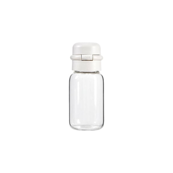 Airtight Glass Condiment Storage Jar with Pour and Sprinkle Spout, Multipurpose Seasoning Container for Granular and Liquid Condiments, Ideal for Kitchen and BBQ Use