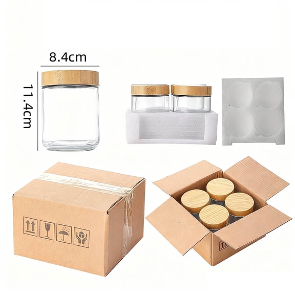 Airtight Glass Food Storage Containers For Kitchen Pantry Organization With Lids Ideal For Cereal Pasta And Dry Food Preservation 4PCS