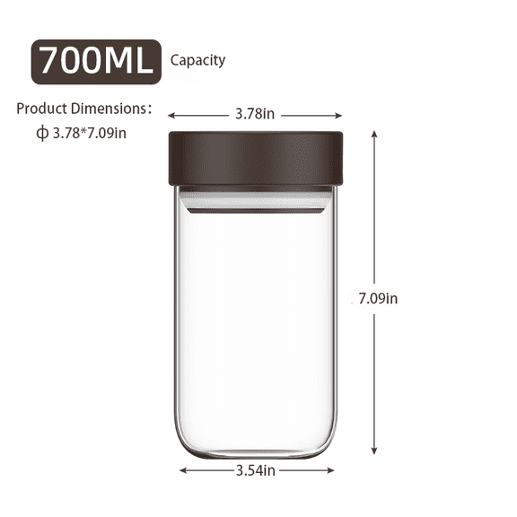 Airtight Glass Food Storage Jar with Twist Lock Lid, Clear Kitchen Canister for Coffee, Tea, Nuts, Snacks and Dry Goods