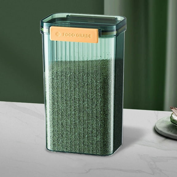 Airtight Glass Storage Canister with Lid , Clear Food Storage Container Kitchen Pantry Storage Jar for Flour Cereal Sugar Tea Coffee Beans Snacks, Square