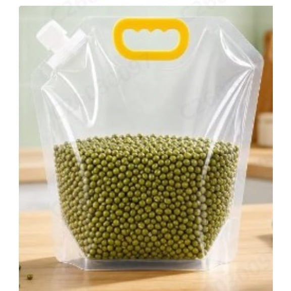 Airtight Grain Storage Bag with Handle, Large Reusable Stand-Up Rice and Cereal Food Storage Container for Dry Goods Storage