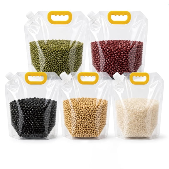 Airtight Grain Storage Bags with Handle, Reusable Large Capacity Bags, Moisture-Proof Container for Cereal, Grains & Legumes