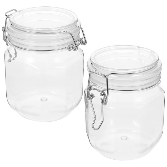 Airtight Honey Jar Jars Glass with Lid Plastic Pots Dispenser Candle Small Bottles Caviar