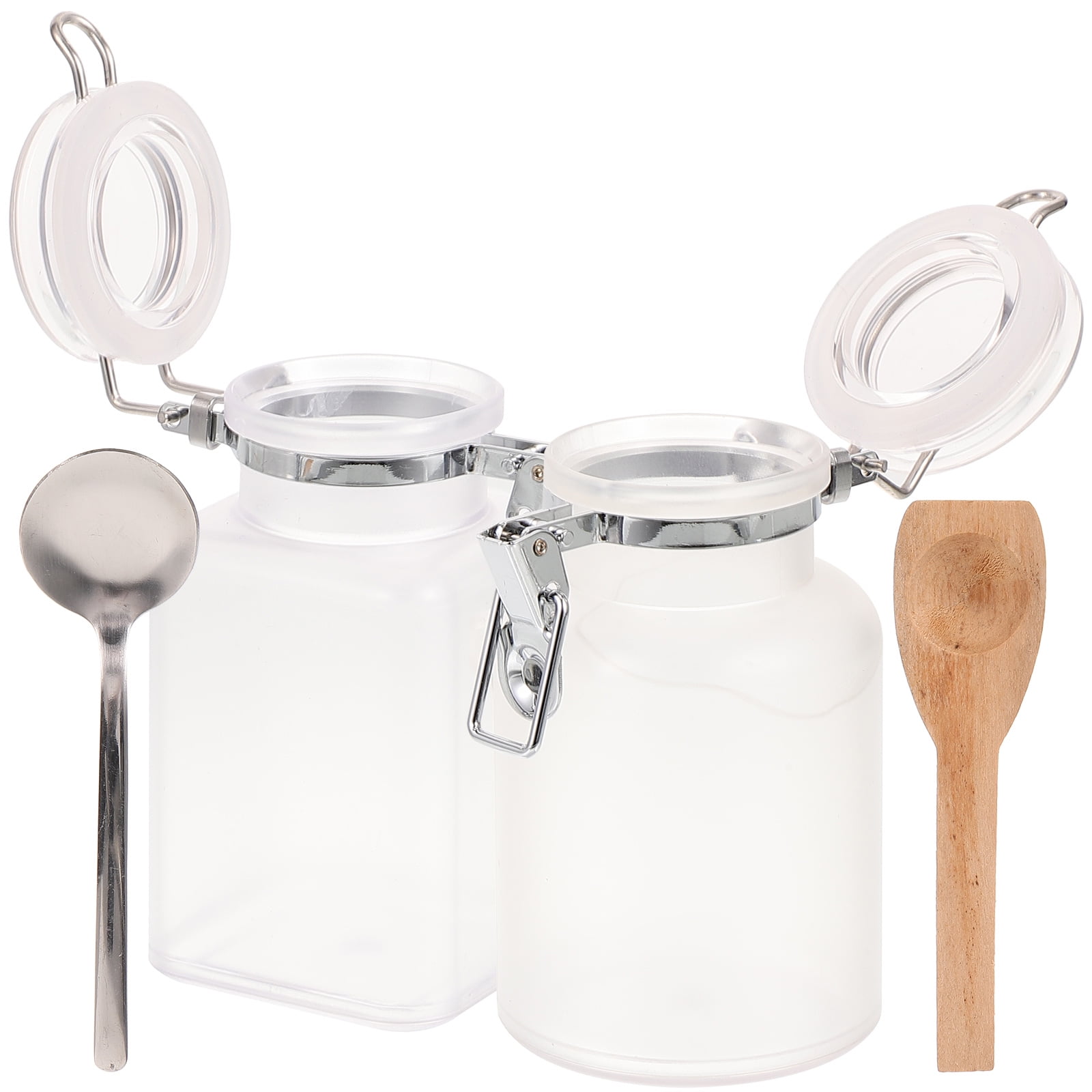 Guichaokj Airtight Jar Cream Filling Square Spacesaving Glass