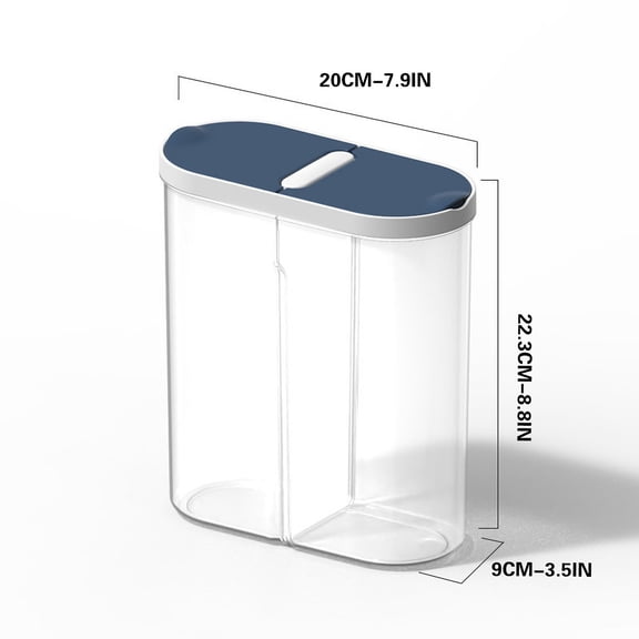 Airtight Kitchen Items Storage Containers with Lids – 1-Pack Transparent Kitchen Storage Tank for Flour, Grain, Crystal, and Treats, 22.3 cm x 20 cm x 9 cm