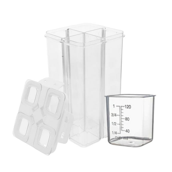 Airtight Kitchen Organizer with Removable Lid and Four Customizable for Dry Food Pantry Storage