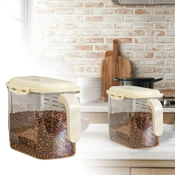 Airtight Kitchen Storage Containers - Large Capacity Clear Canisters with Locking Lids for Flour Rice Cereal and Pantry Organization