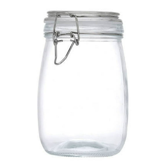 Airtight Latching Glass Storage Jar Leak Proof Clear Glass Canister With Secure Lock Lid For Kitchen Pantry Organization And Food Preservation(Clear-6.6X4.3In)
