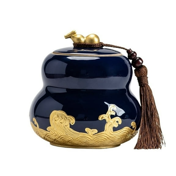 Airtight Lid Ceramic Tea Canister Kichen Storage Container For Coffee Sugar, Nuts, Herb, Spice