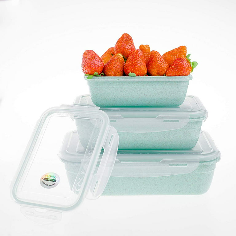 Airtight Meal Prep Container Set Made by Wheat Straw Fiber, Leak-proof  Easy-Cleaning Reusable Food Container, Non-Toxic BPA-Free Safe for Fridge,  Dishwasher & Microwave 
