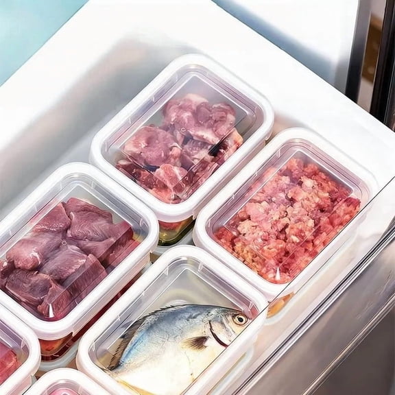 Airtight Meal Prep Containers - BPA-Free 900ml Square Food Storage/Stackable Lids for Freezer & Pantry Organization​